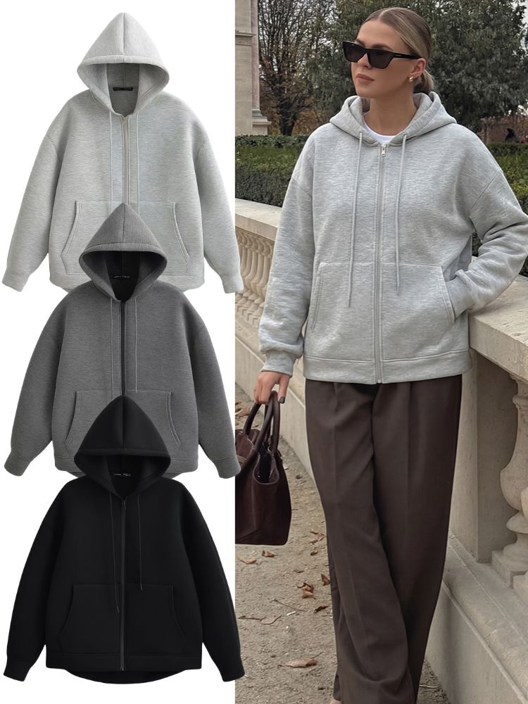 Vintage Zip Hoodie - HH 2026 Casual Women's Soild Zipper