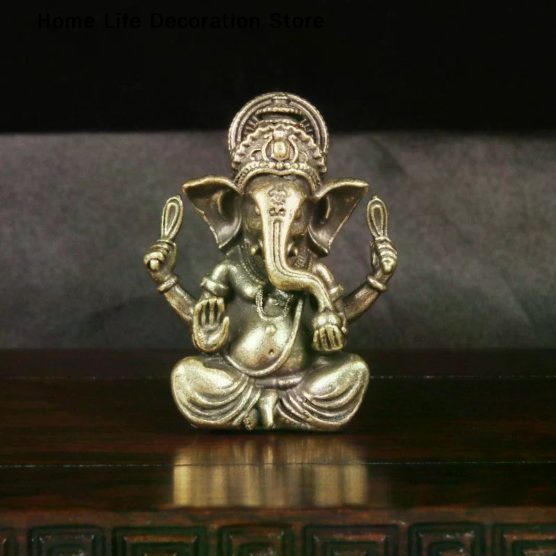 Vintage Collectible Christmas Ornaments - Vintage Brass Thai Elephant God Desktop