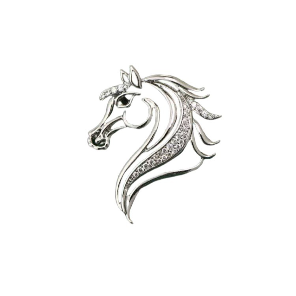 Collectible Vintage Brooches - Equestrian Brooch Timeless Metal Filigree Brooch