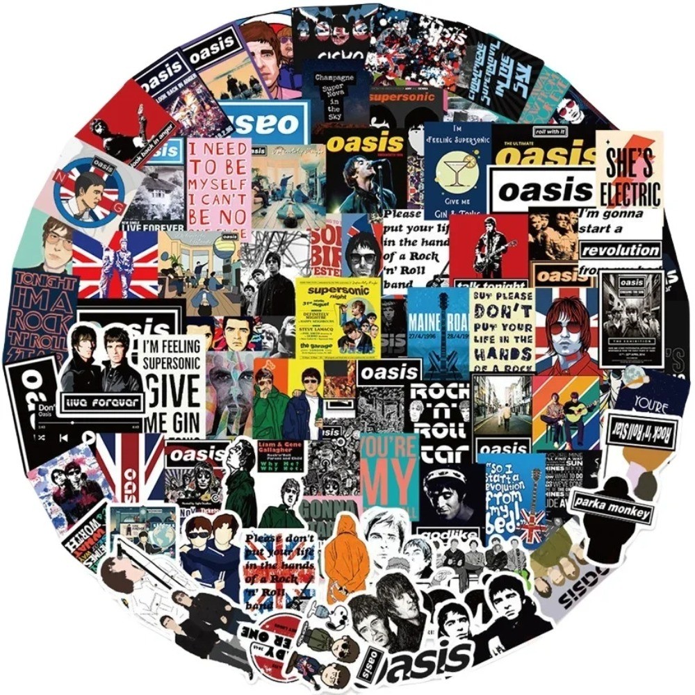 Vintage And Collectible Stores - Oasis British Rock Band Stickers (50/100