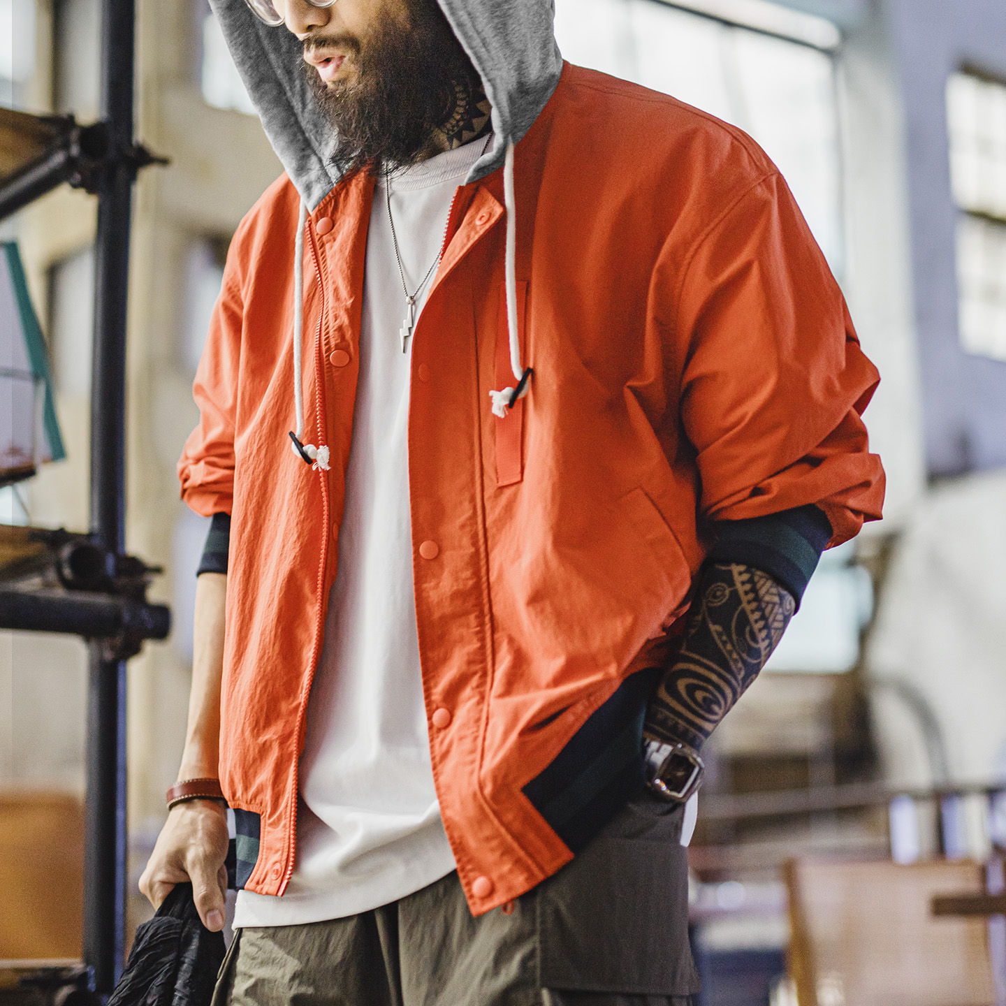 Maden Men's Vintage Colorblock - Vintage Zip Hoodie ulasan dan harga
