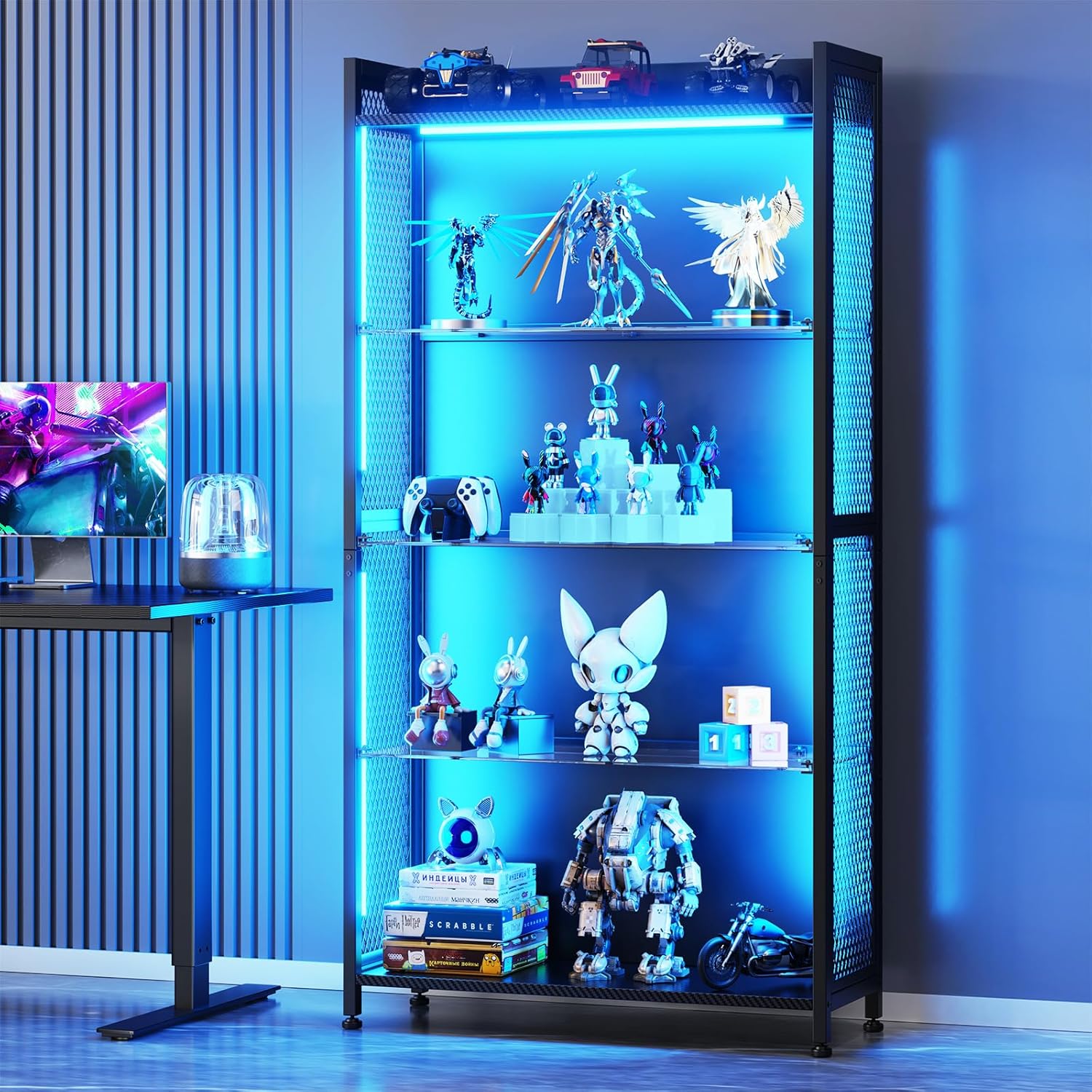 LED Display Case with Glass Sh - Collectible Collection ulasan dan harga