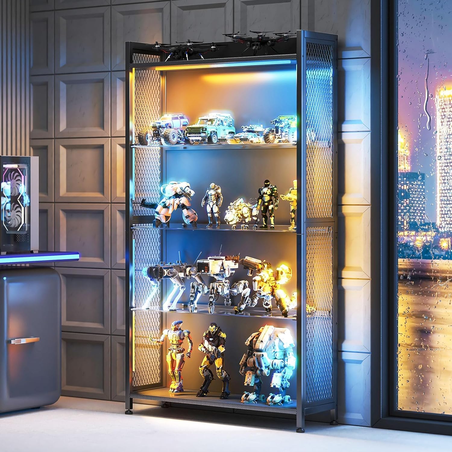 LED Display Case with Glass Sh - Collectible Collection ulasan dan harga