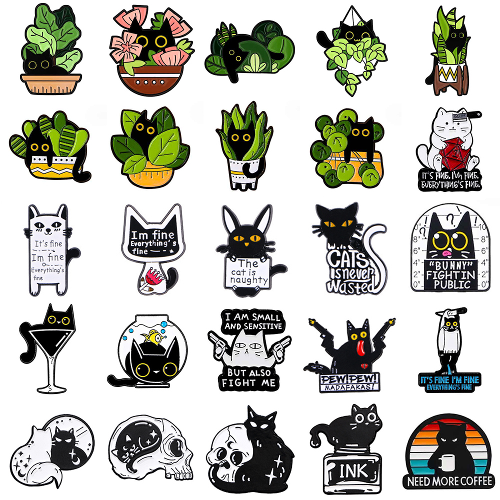 Cute Black Cat Collection Plan - Collectible Vintage Brooches ulasan dan harga