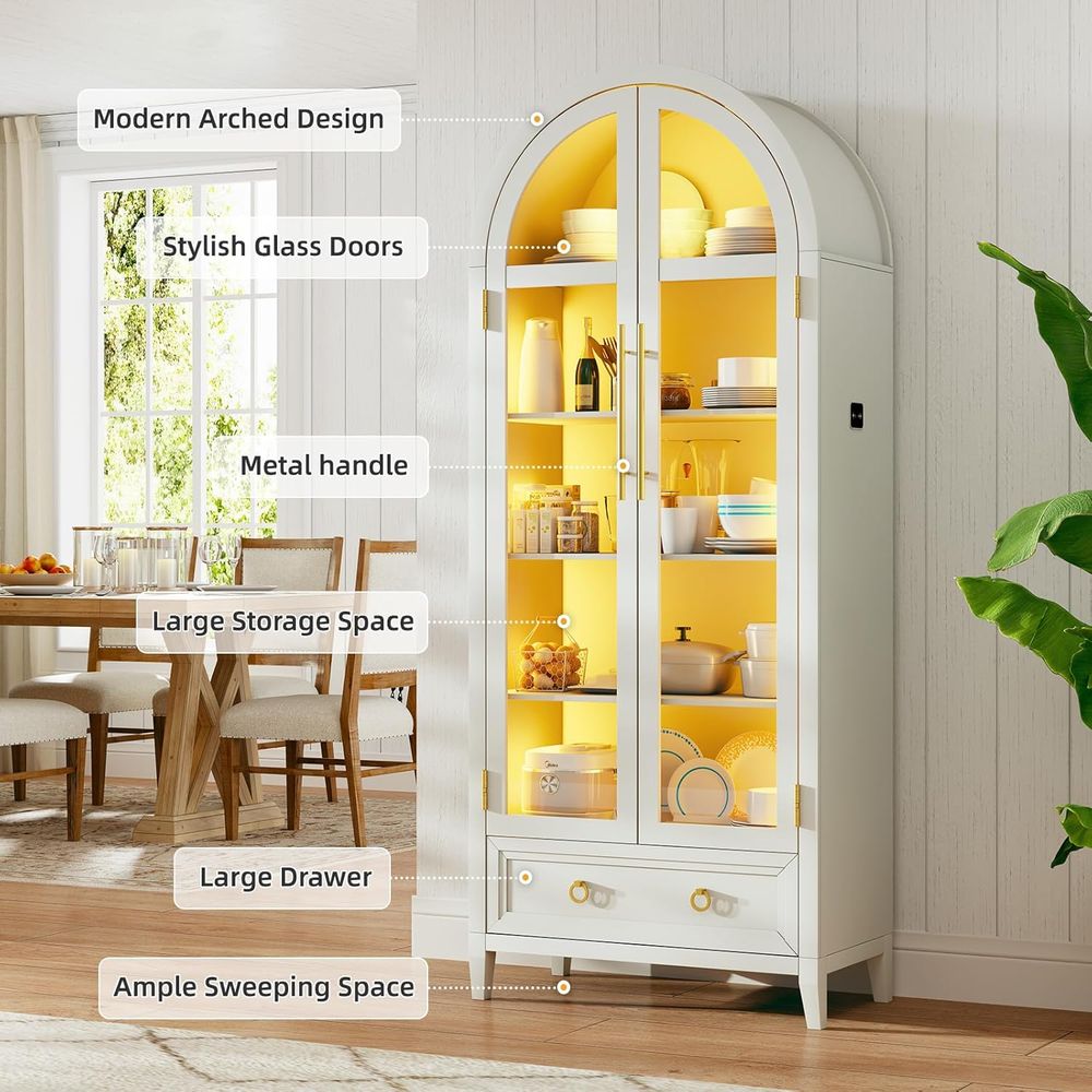 4-Tier Glass Display Cabinet,  - Collectible Collection ulasan dan harga