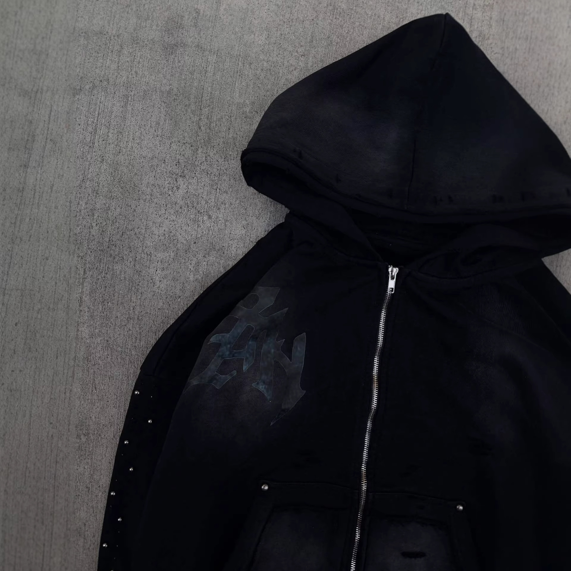 Retro Street Style Rhinestone  - Vintage Zip Hoodie ulasan dan harga
