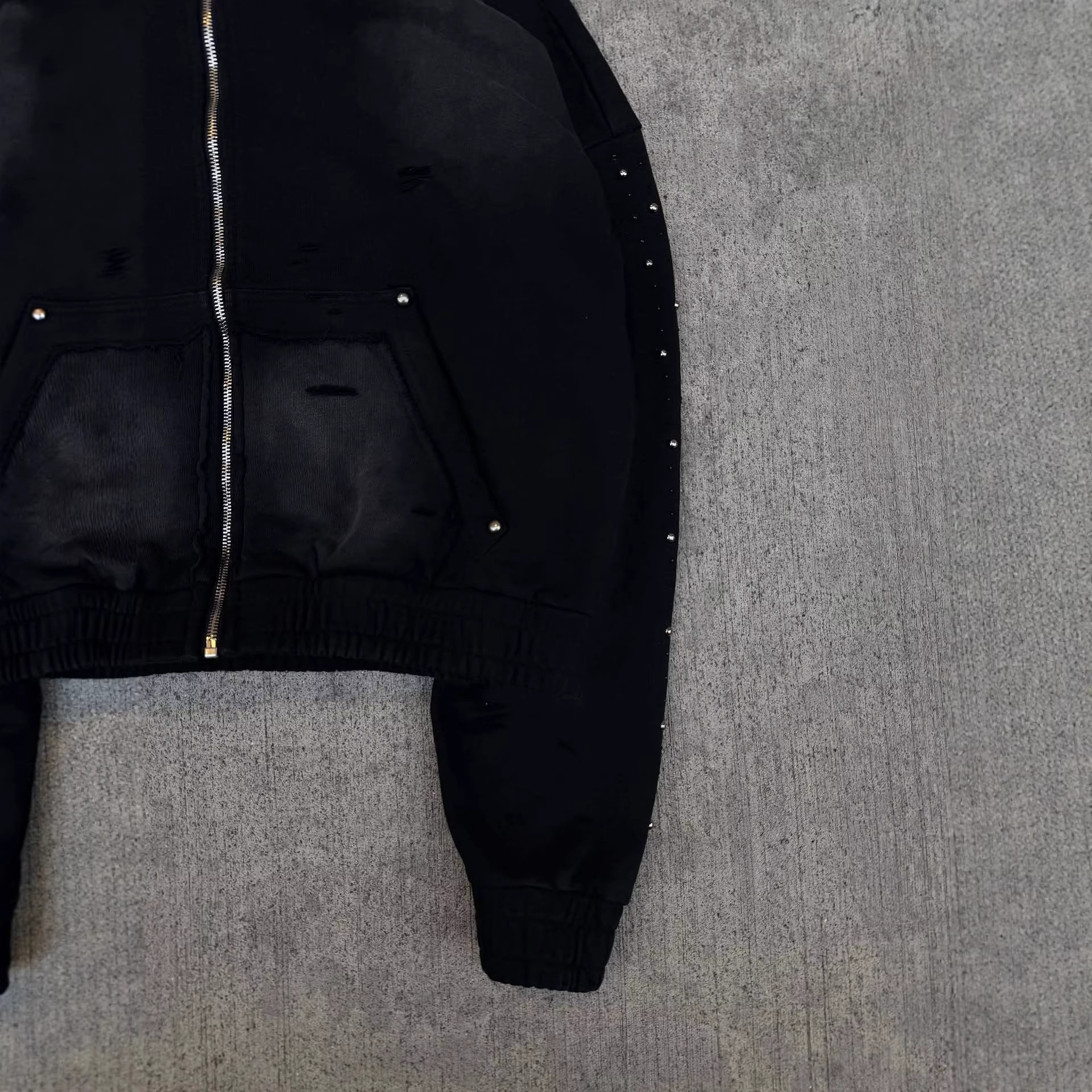 Retro Street Style Rhinestone  - Vintage Zip Hoodie ulasan dan harga