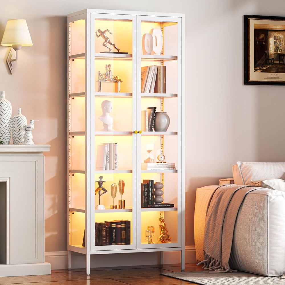 67 6-Tier Glass Curio Cabinet  - Collectible Collection ulasan dan harga