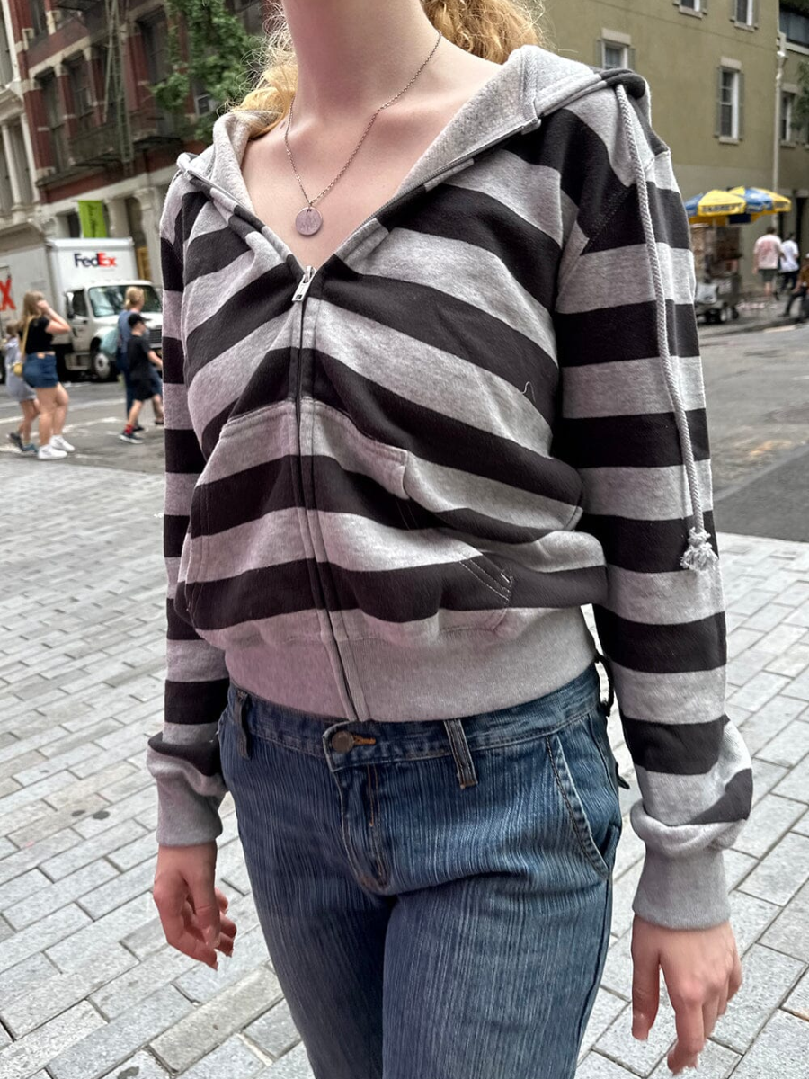 Stripes Vintage Zip-up Hoodie  - Vintage Zip Hoodie ulasan dan harga