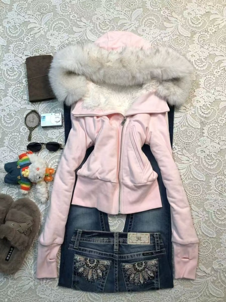 Aesthetic Vintage Slim Hooded  - Vintage Zip Hoodie ulasan dan harga