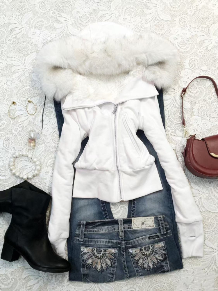 Aesthetic Vintage Slim Hooded  - Vintage Zip Hoodie ulasan dan harga