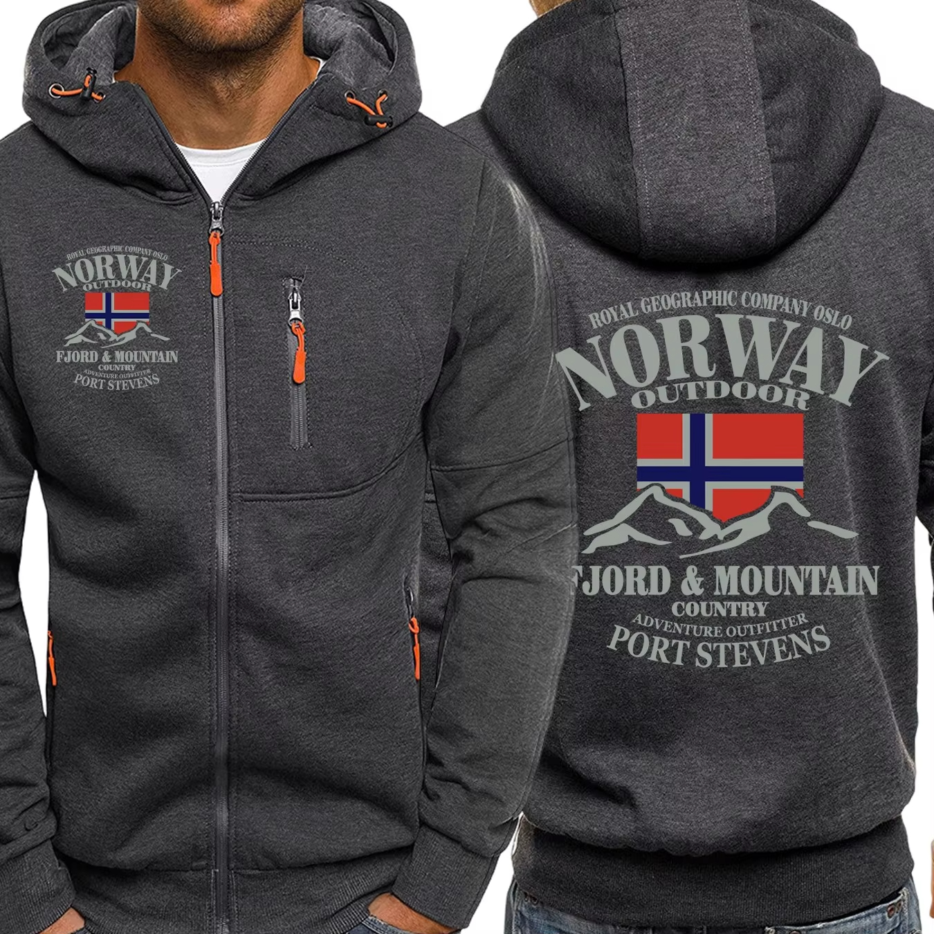 Norway Fjords And Mountains Pr - Vintage Zip Hoodie ulasan dan harga