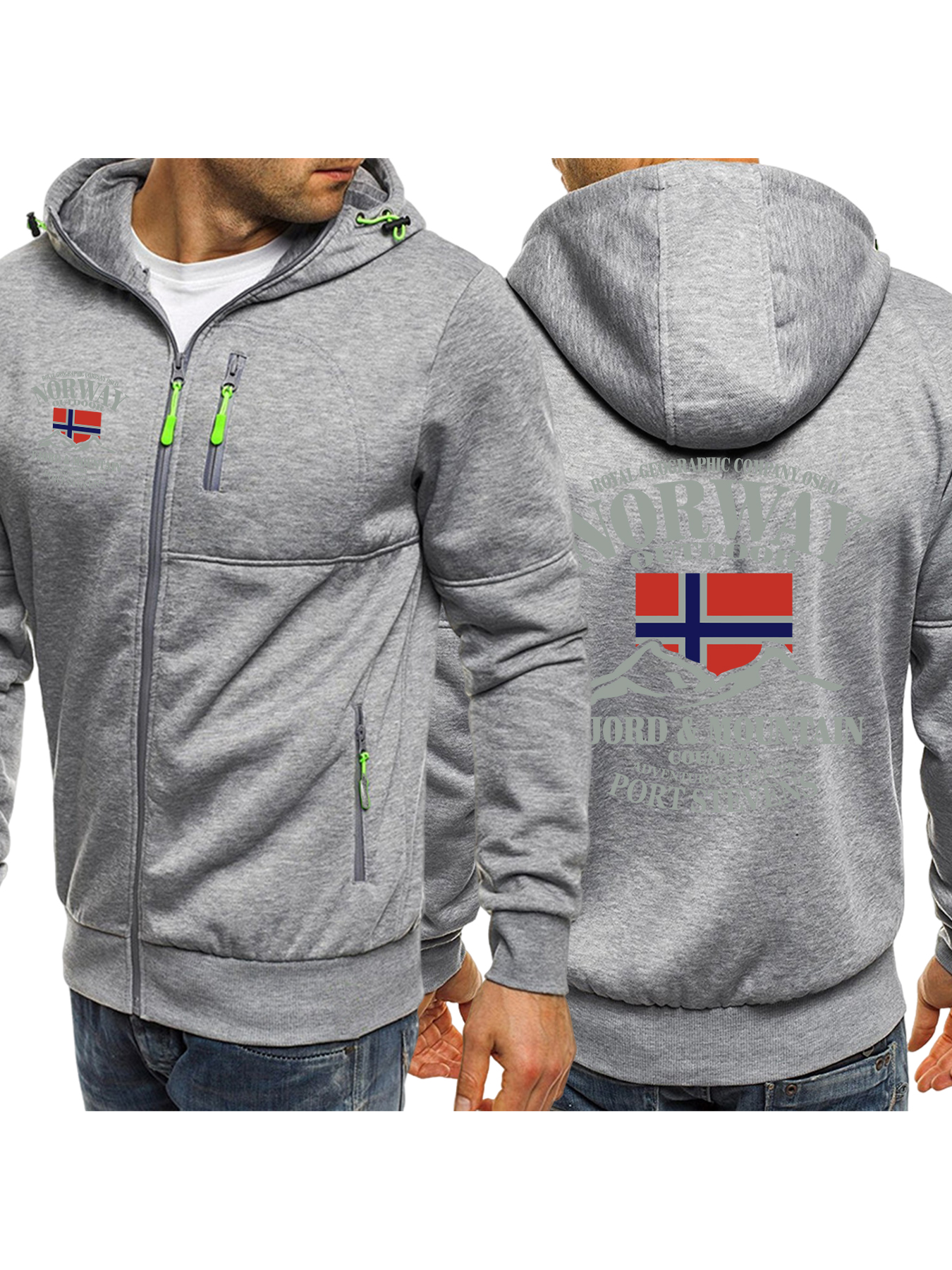 Norway Fjords And Mountains Pr - Vintage Zip Hoodie ulasan dan harga
