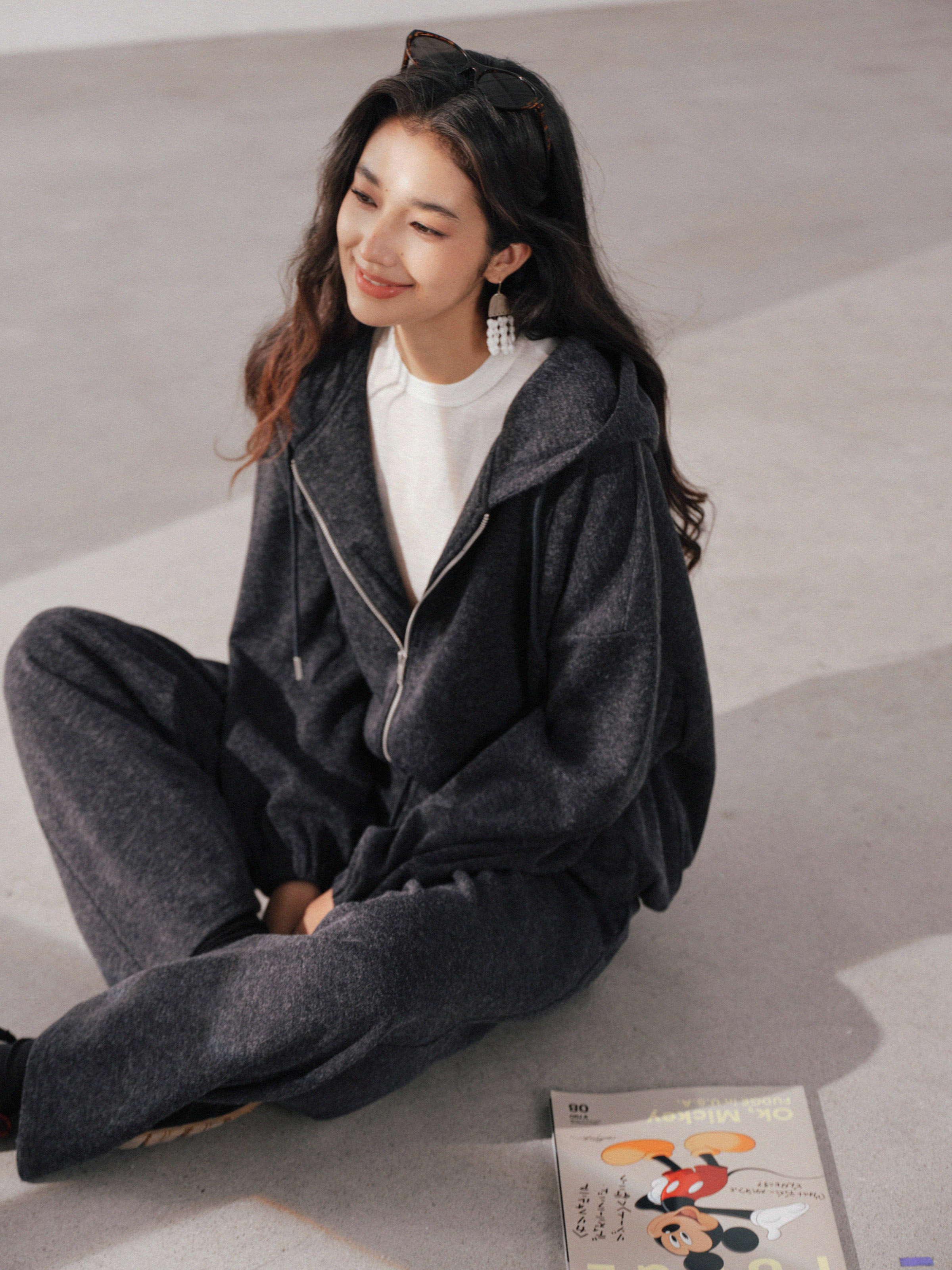 Vintage Loose Fit Hoodie Jacke - Vintage Zip Hoodie ulasan dan harga
