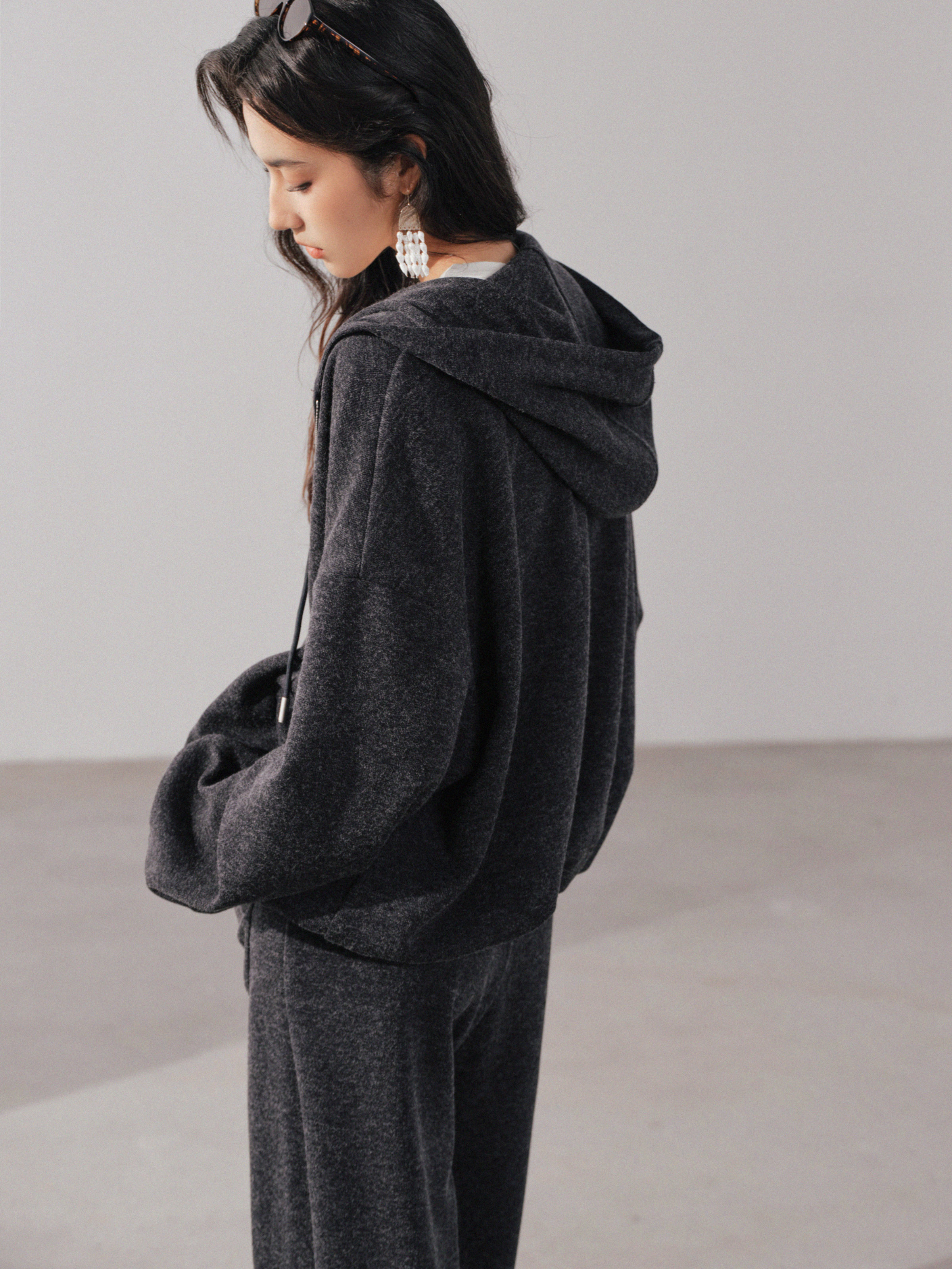 Vintage Loose Fit Hoodie Jacke - Vintage Zip Hoodie ulasan dan harga