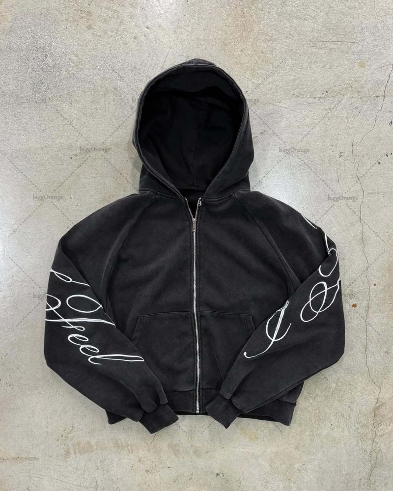 Y2K harajuku Gothic Letter Pri - Vintage Zip Hoodie ulasan dan harga