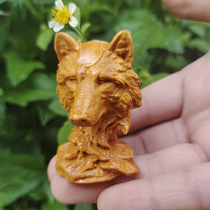 Vintage Wooden Wolf Head Sculp - Vintage Collectible Christmas Ornaments ulasan dan harga