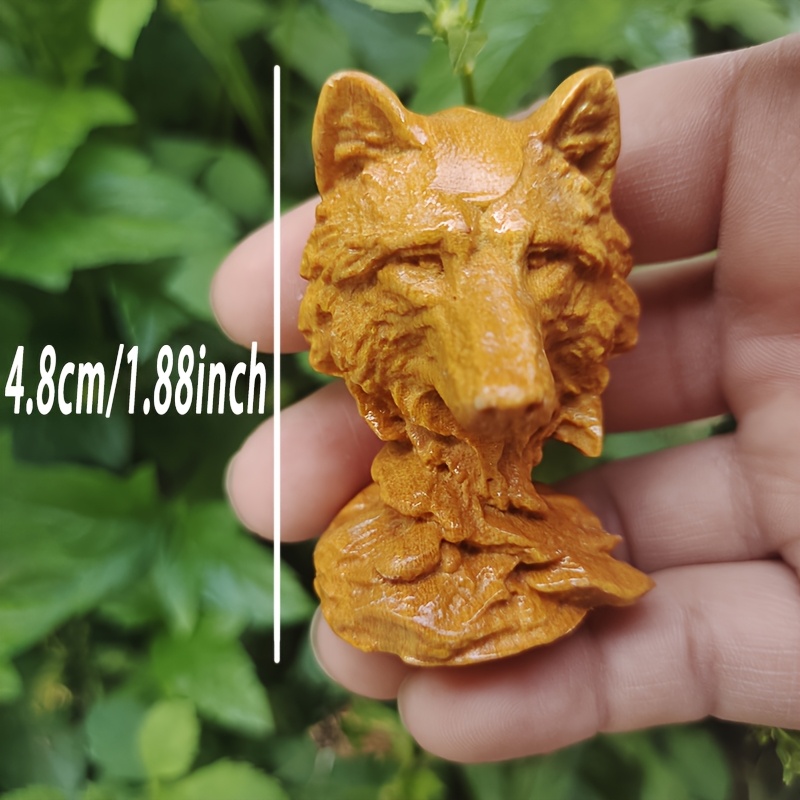 Vintage Wooden Wolf Head Sculp - Vintage Collectible Christmas Ornaments ulasan dan harga