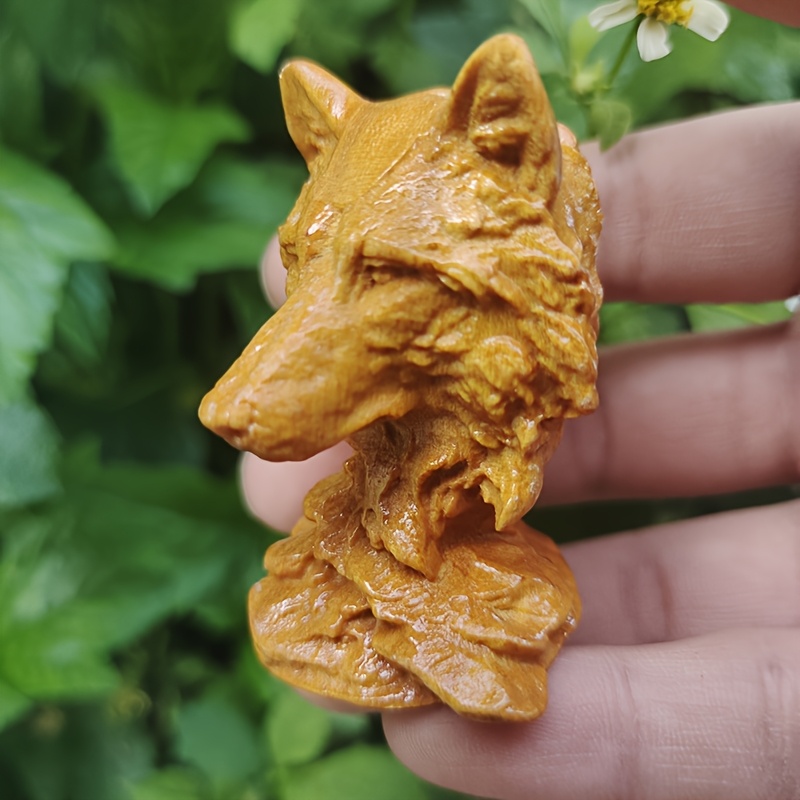 Vintage Wooden Wolf Head Sculp - Vintage Collectible Christmas Ornaments ulasan dan harga