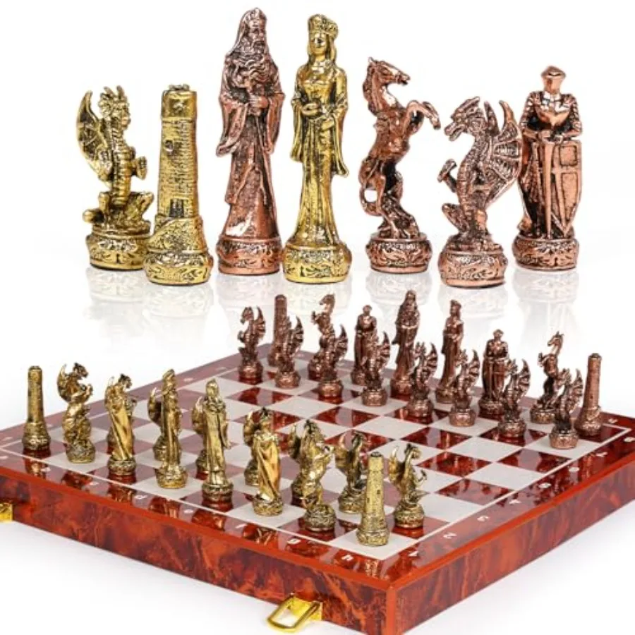 Vintage figurine metal chess s - Vintage Collectible Board Games ulasan dan harga