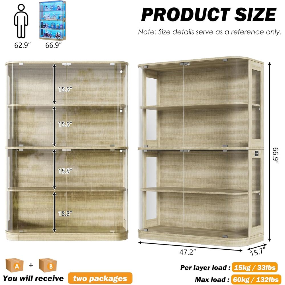 47.2 Glass-Door 4-Tier Display - Collectible Collection ulasan dan harga