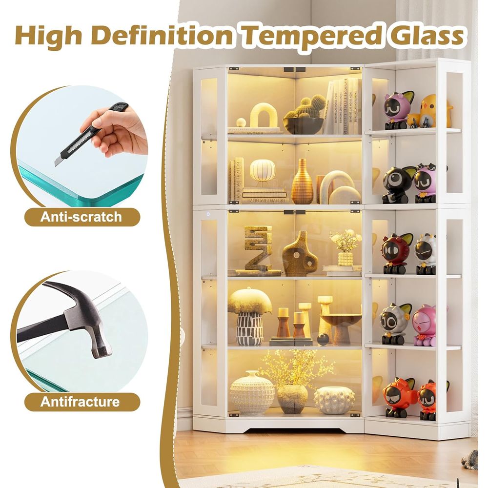 White LED-Illuminated Glass Di - Collectible Collection ulasan dan harga