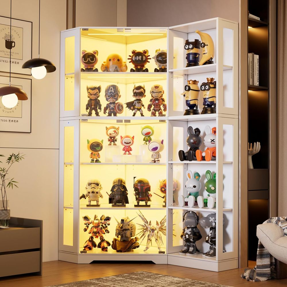 5-Tier Glass Display Cabinet w - Collectible Collection ulasan dan harga