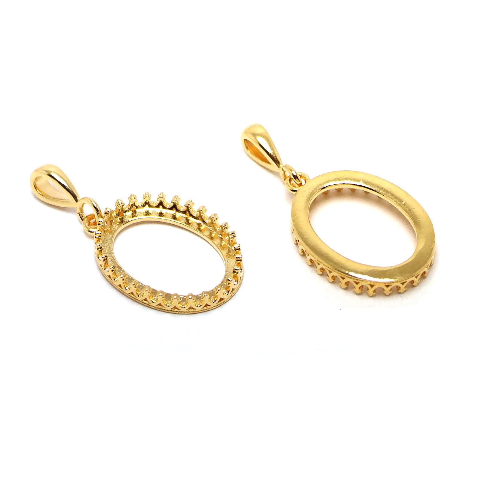 2pcs Crown Drop Necklace Charm - Vintage Item ulasan dan harga