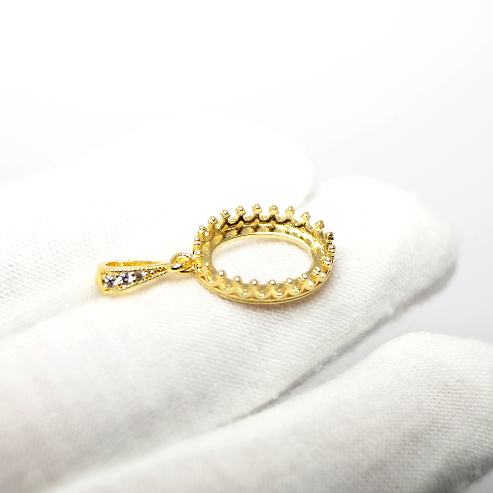 2pcs Crown Drop Necklace Charm - Vintage Item ulasan dan harga