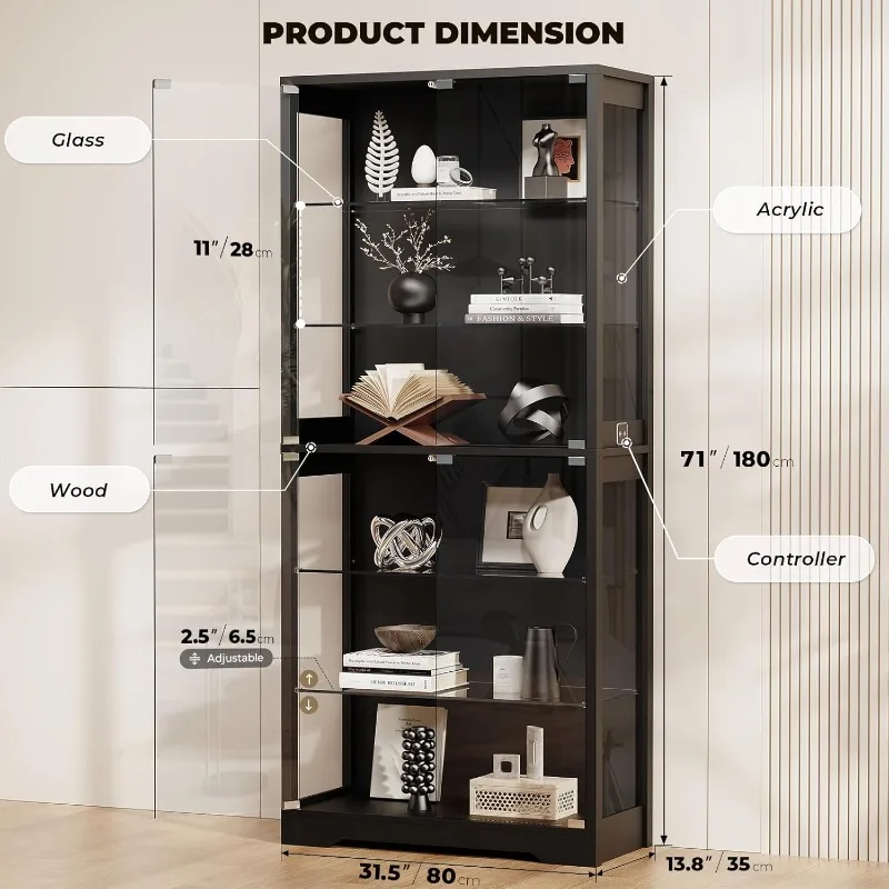 BROTTAR Display Cabinet with G - Collectible Collection ulasan dan harga