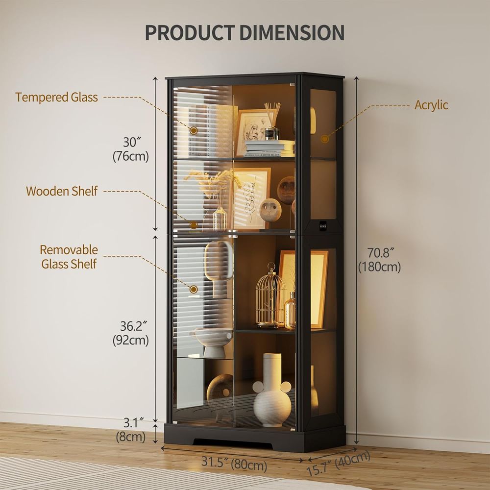 71 Illuminated Glass Curio Cab - Collectible Collection ulasan dan harga