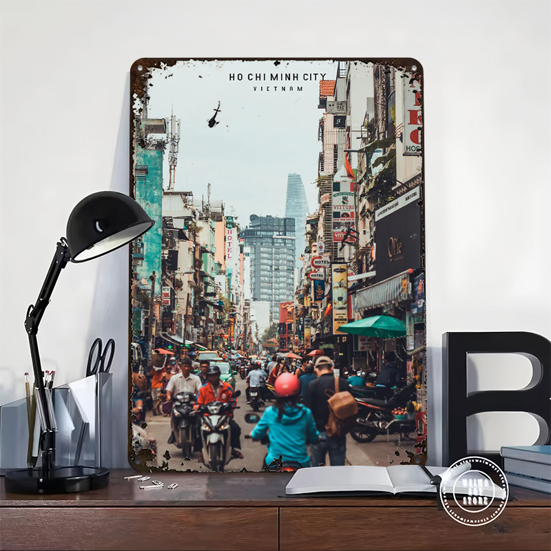 Ho Chi Minh City Tinplate Post - Vintage Item ulasan dan harga