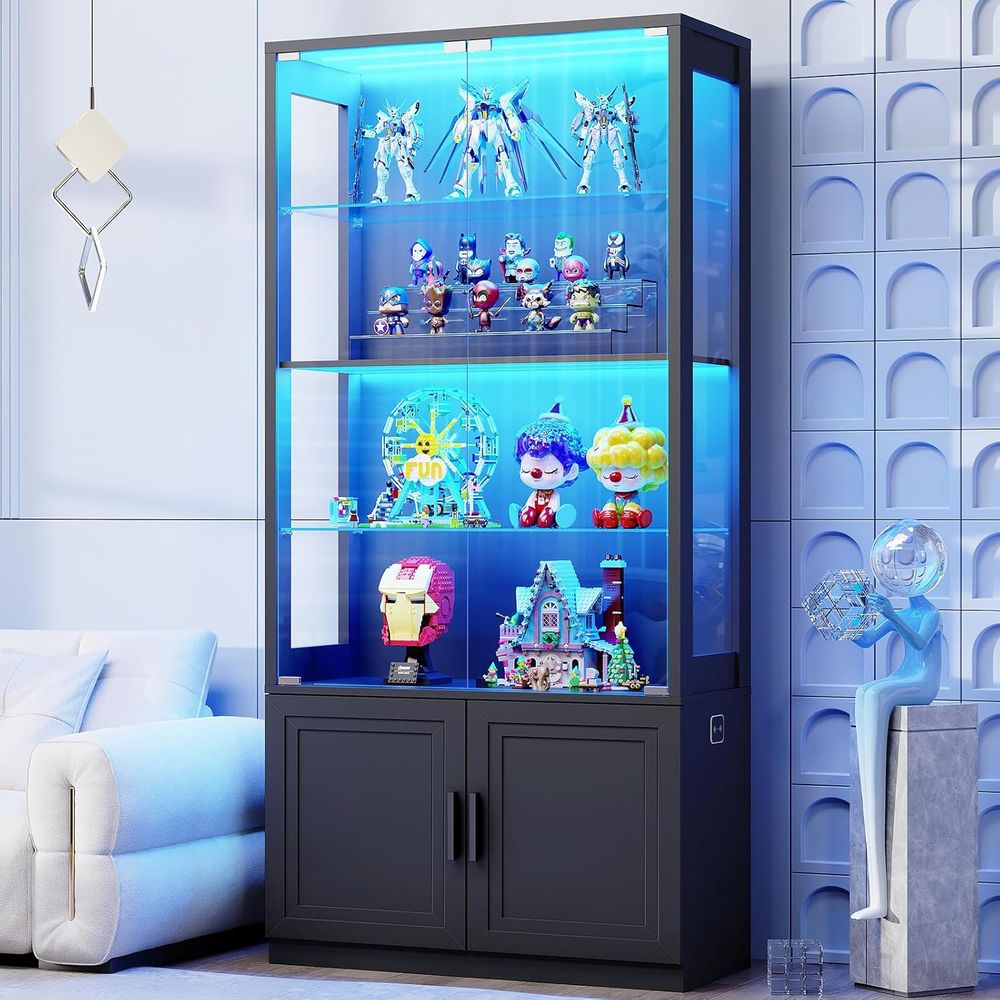 67 4-Tier Glass Display Cabine - Collectible Collection ulasan dan harga