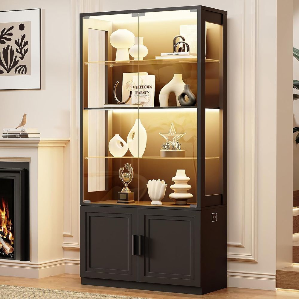 67 4-Tier Glass Display Cabine - Collectible Collection ulasan dan harga