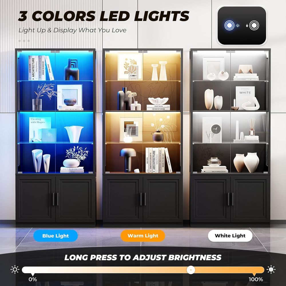 67 4-Tier Glass Display Cabine - Collectible Collection ulasan dan harga