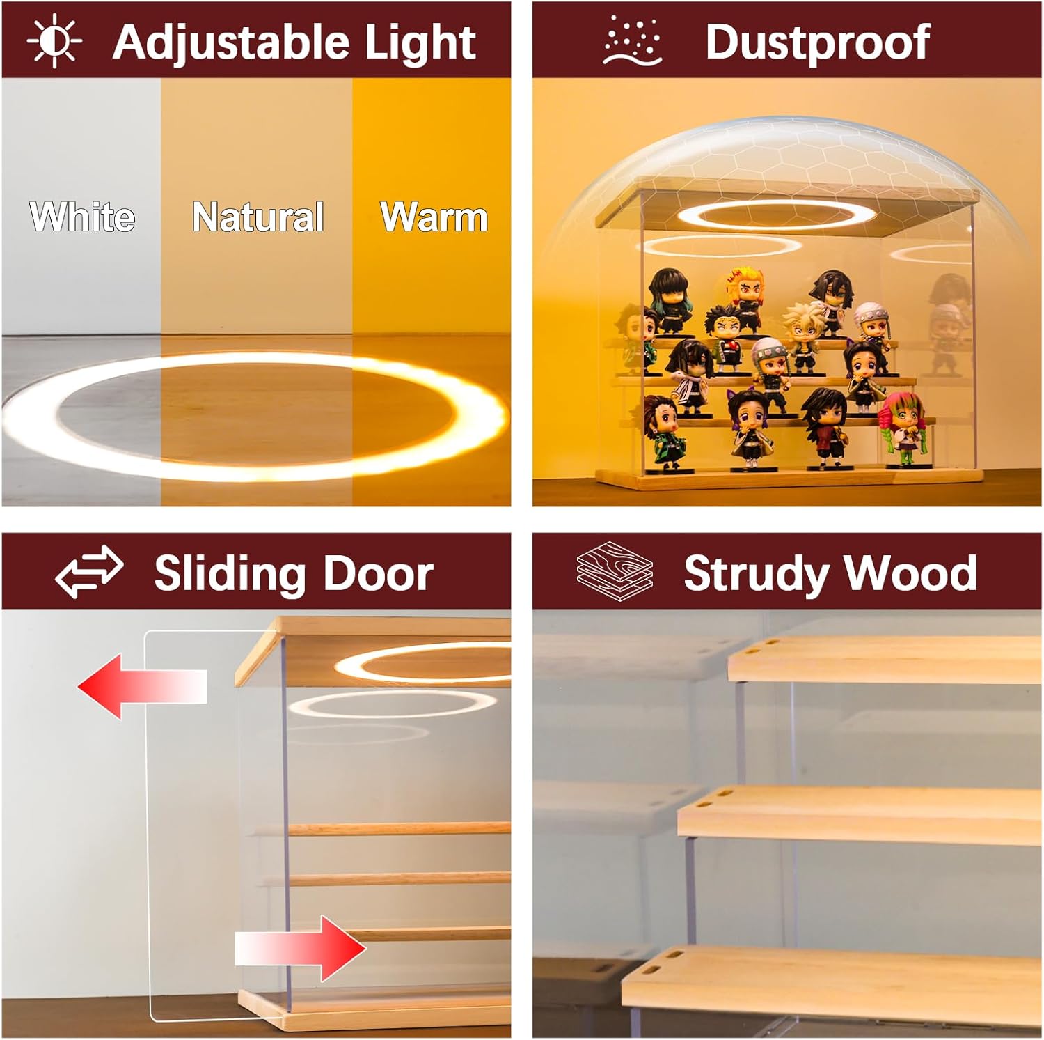 Acrylic Display Case with Adju - Collectible Collection ulasan dan harga