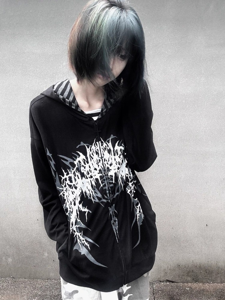 Subculture Y2k Japanese Hooded - Vintage Zip Hoodie ulasan dan harga
