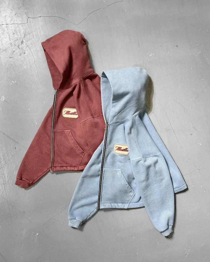 Y2K Fashion New Letter Embroid - Vintage Zip Hoodie ulasan dan harga