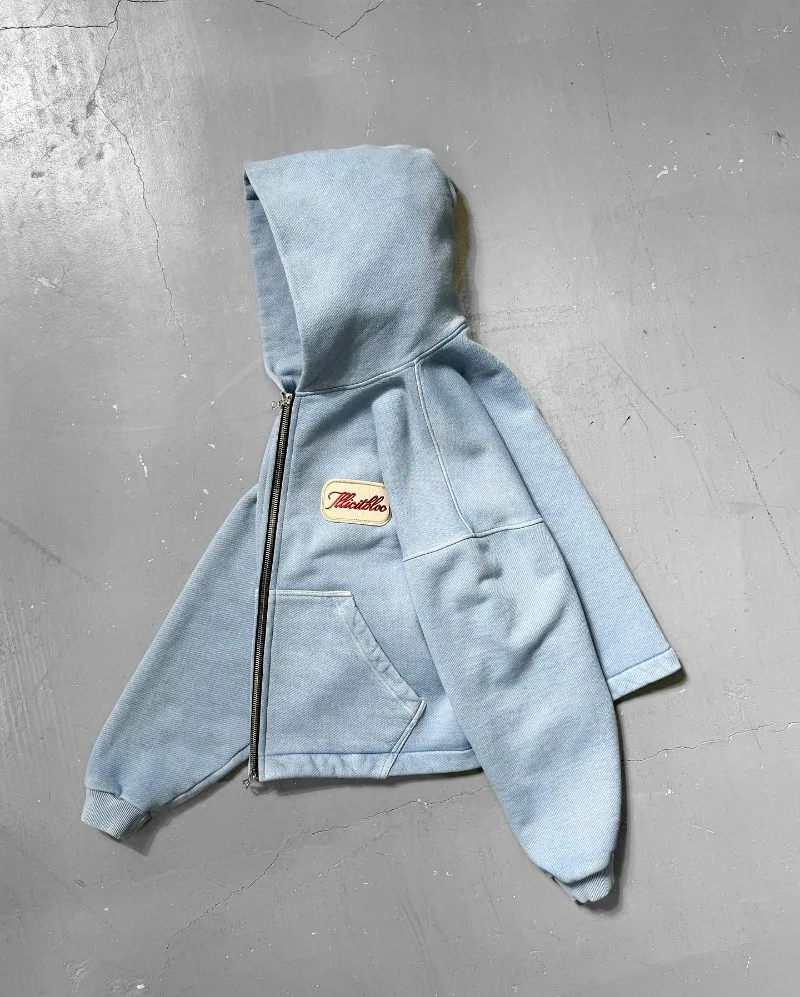 Y2K Fashion New Letter Embroid - Vintage Zip Hoodie ulasan dan harga