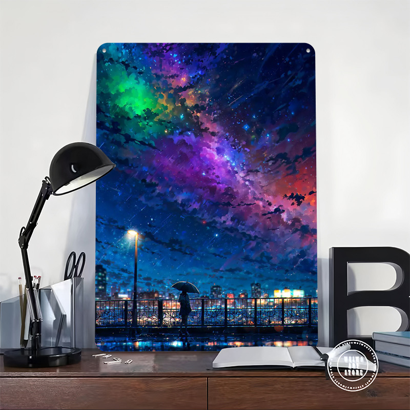Rainy Night Cityscape Metal Po - Vintage Item ulasan dan harga