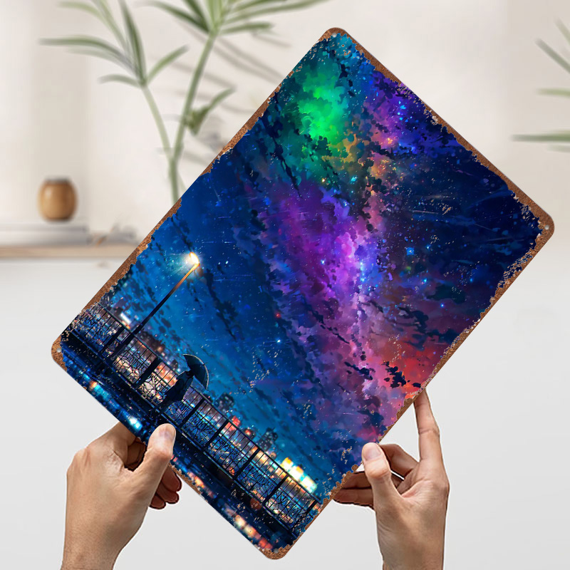 Rainy Night Cityscape Metal Po - Vintage Item ulasan dan harga