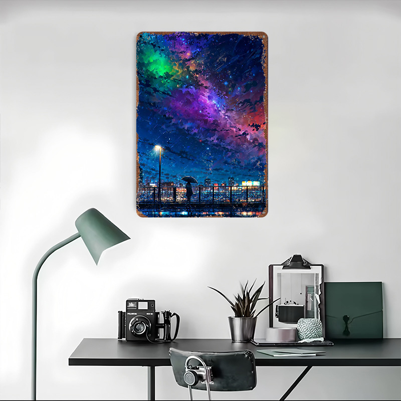 Rainy Night Cityscape Metal Po - Vintage Item ulasan dan harga