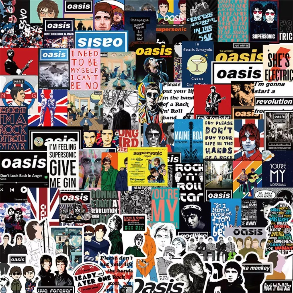 Oasis British Rock Band Sticke - Vintage And Collectible Stores ulasan dan harga