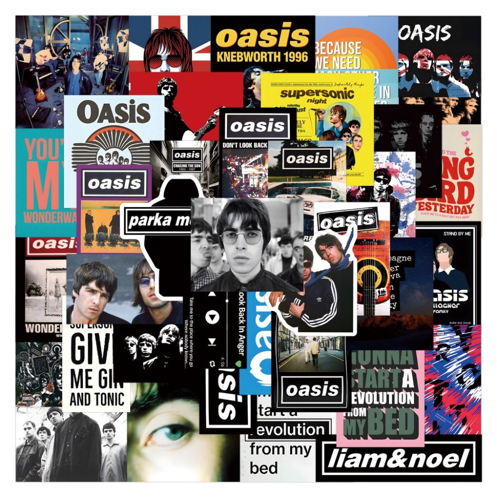 Oasis British Rock Band Sticke - Vintage And Collectible Stores ulasan dan harga