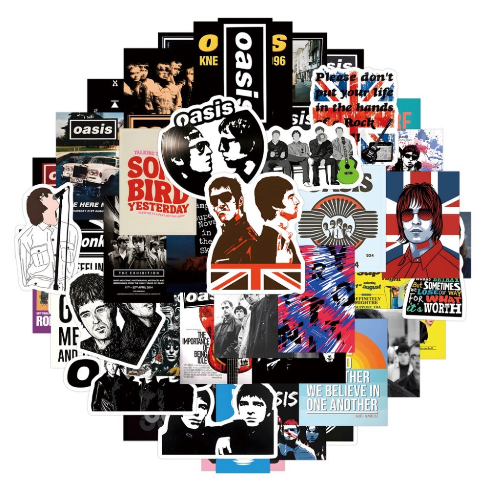 Oasis British Rock Band Sticke - Vintage And Collectible Stores ulasan dan harga