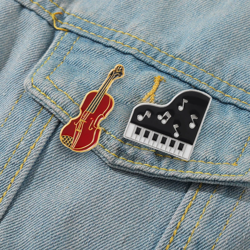 Musical Instrument Enamel Lape - Collectible Vintage Brooches ulasan dan harga