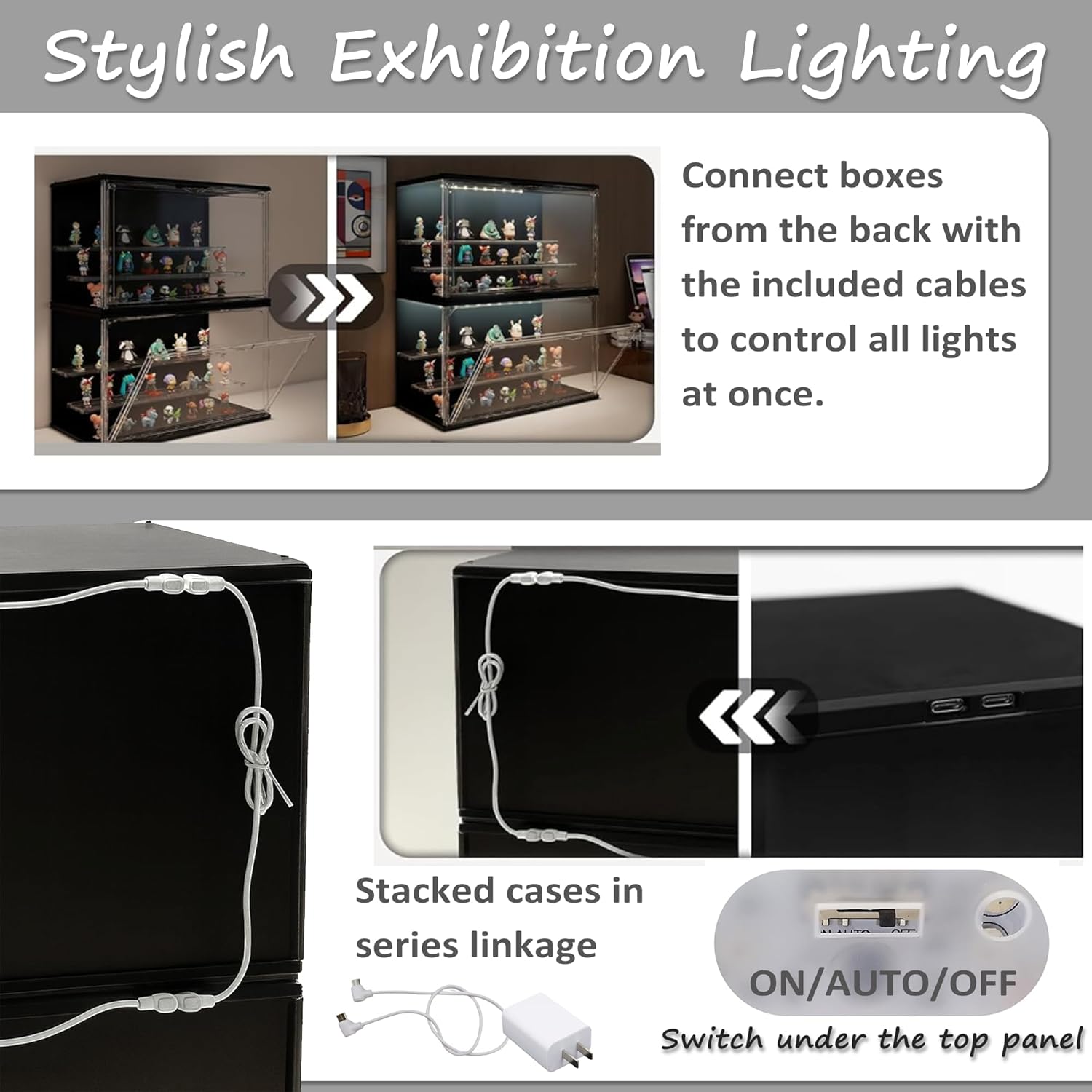 3-Tier Stackable LED Display C - Collectible Collection ulasan dan harga